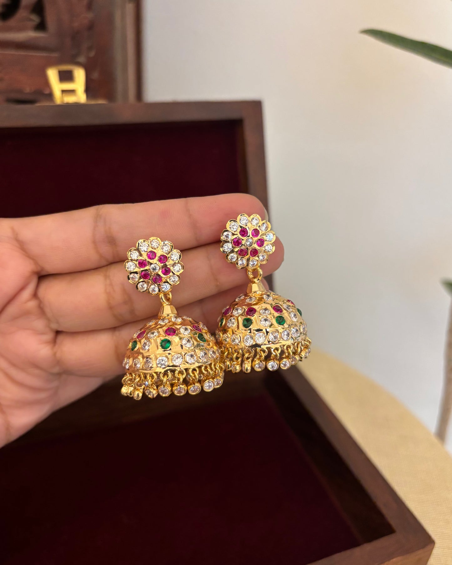 Vintage Impon Earrings – Classic Jhumkas | Multicolor  | ER357
