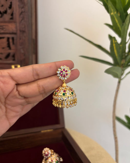 Vintage Impon Earrings – Classic Jhumkas | Multicolor  | ER357