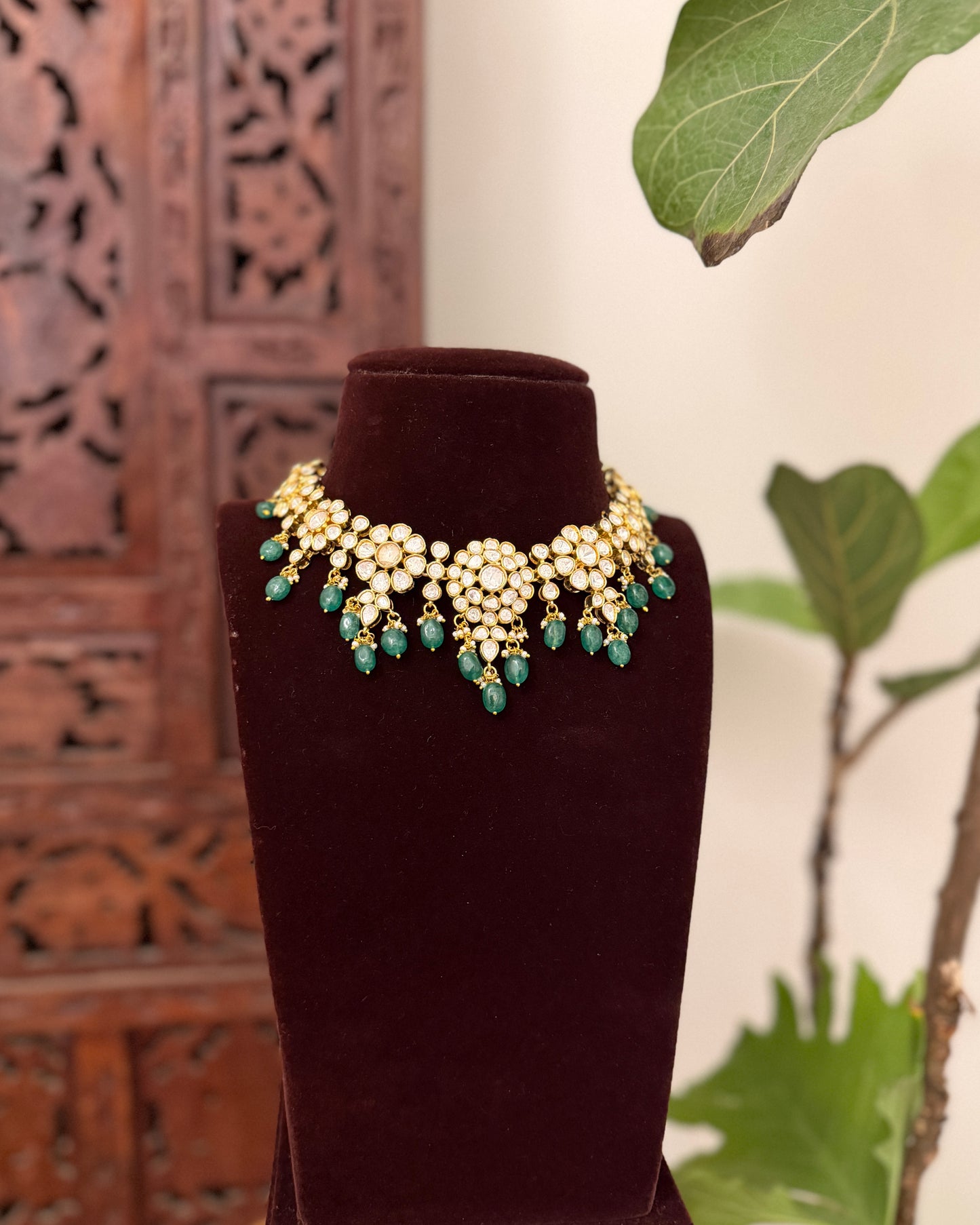 Floral Mossanite Necklace with Earrings | NC723