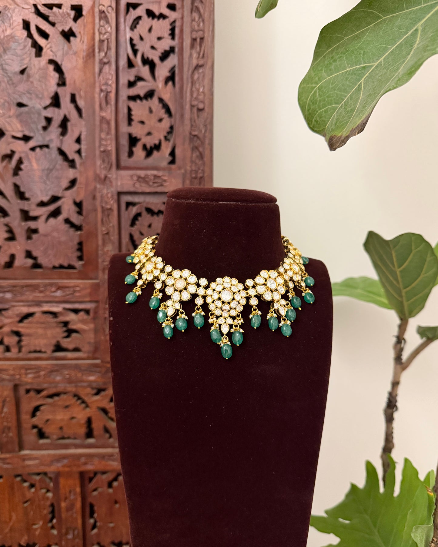 Floral Mossanite Necklace with Earrings | NC723