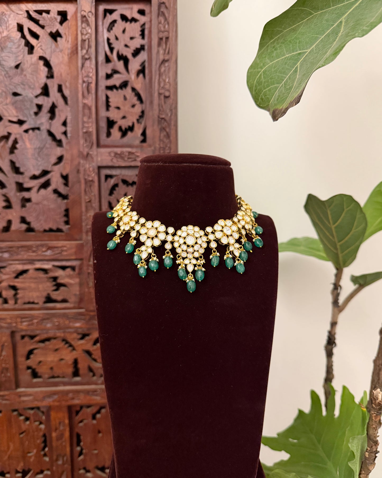 Floral Mossanite Necklace with Earrings | NC723