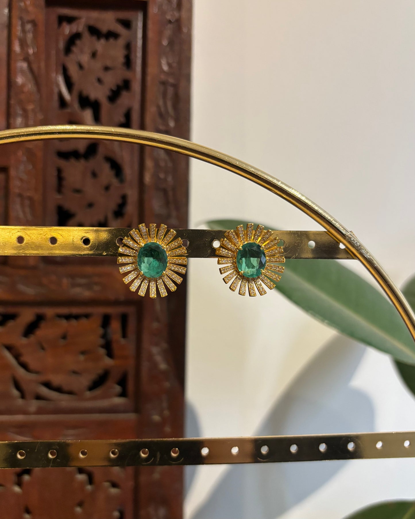 Green AD Stud Earrings | ER218
