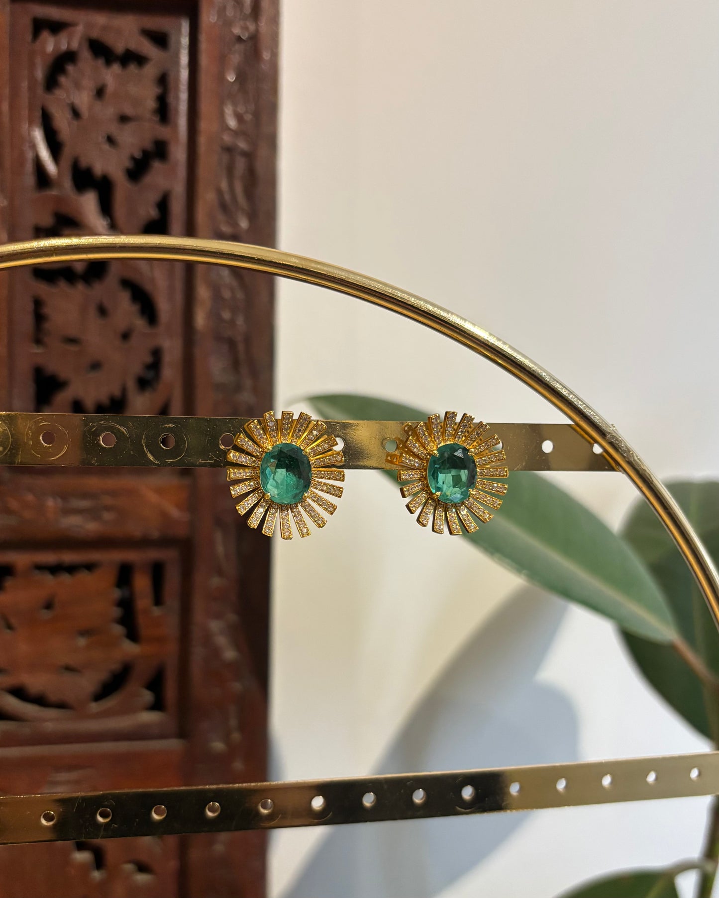 Green AD Stud Earrings | ER218