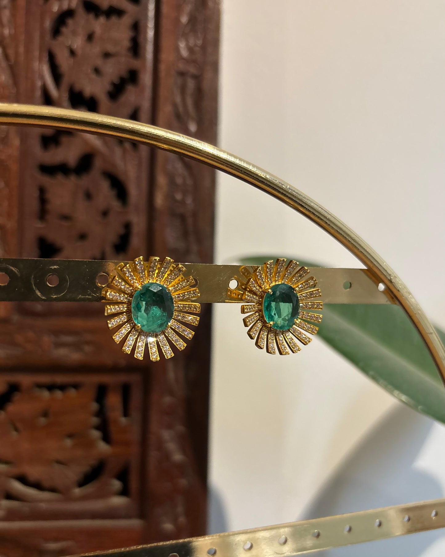 Green AD Stud Earrings | ER218