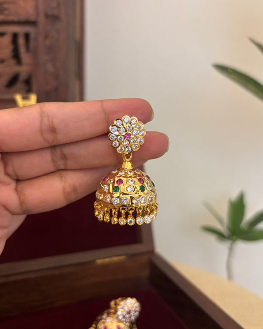 Vintage Impon Earrings – Classic Jhumkas | Multicolor  | ER358