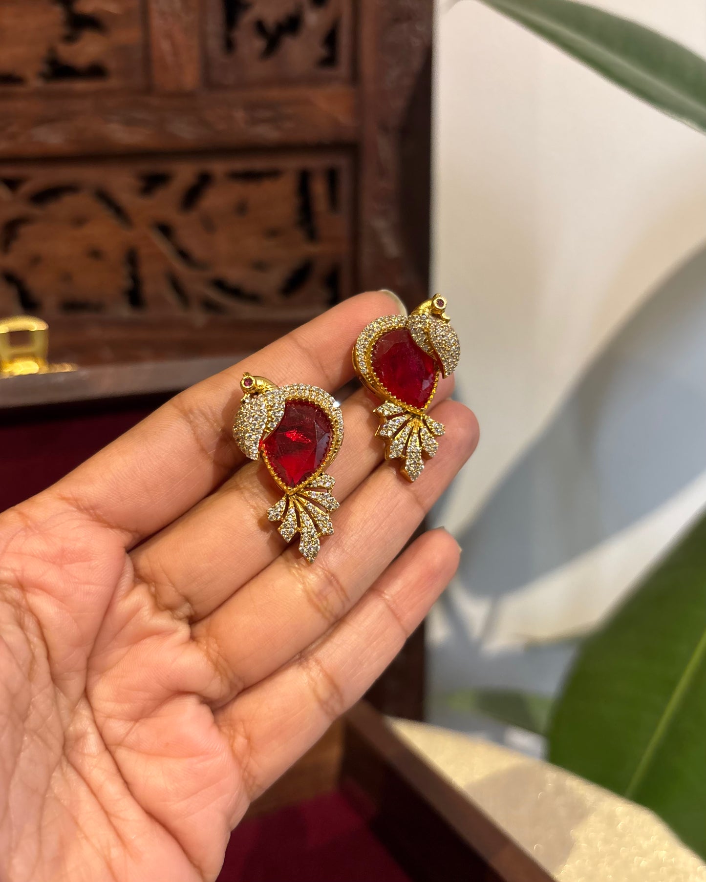 Peacock AD Stud Earrings | ER229