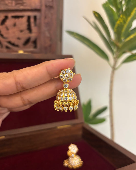 Vintage Impon Small Earrings – Classic Jhumkas | Ruby  | ER359