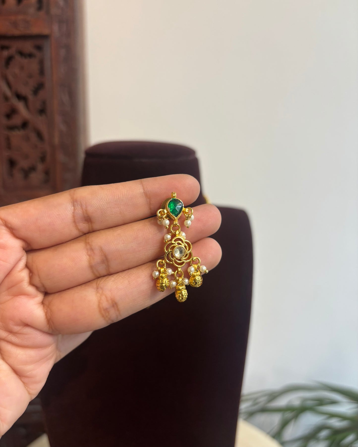 Kundan Chain Choker with Earrings | Handmade Gold Plated | NC401