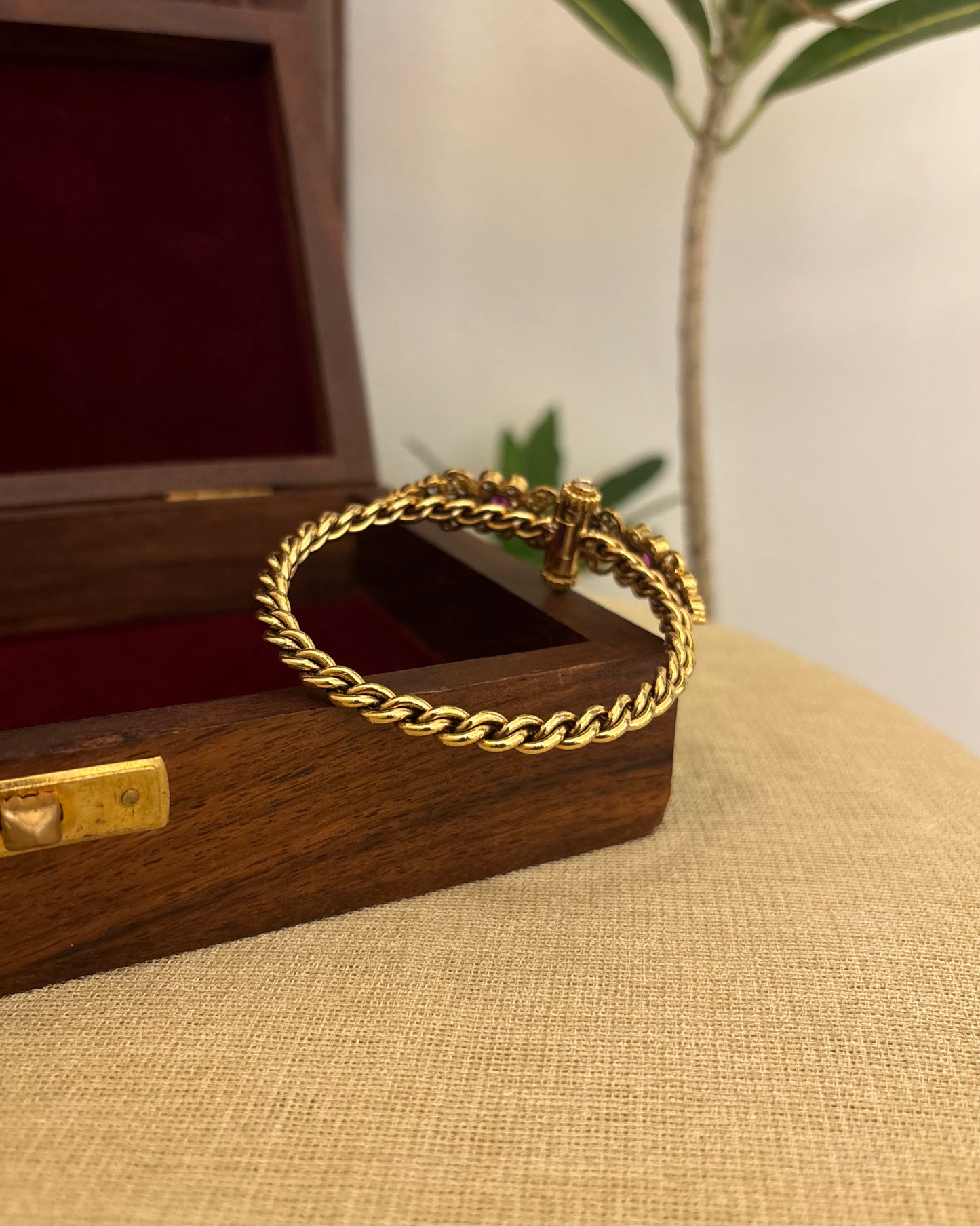 Multicolor Jadau Kundan Gold Plated Bangle | BA088