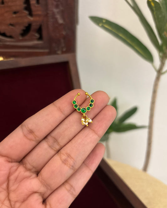 Floral Clip On Septum Nosepin | Green | NP132