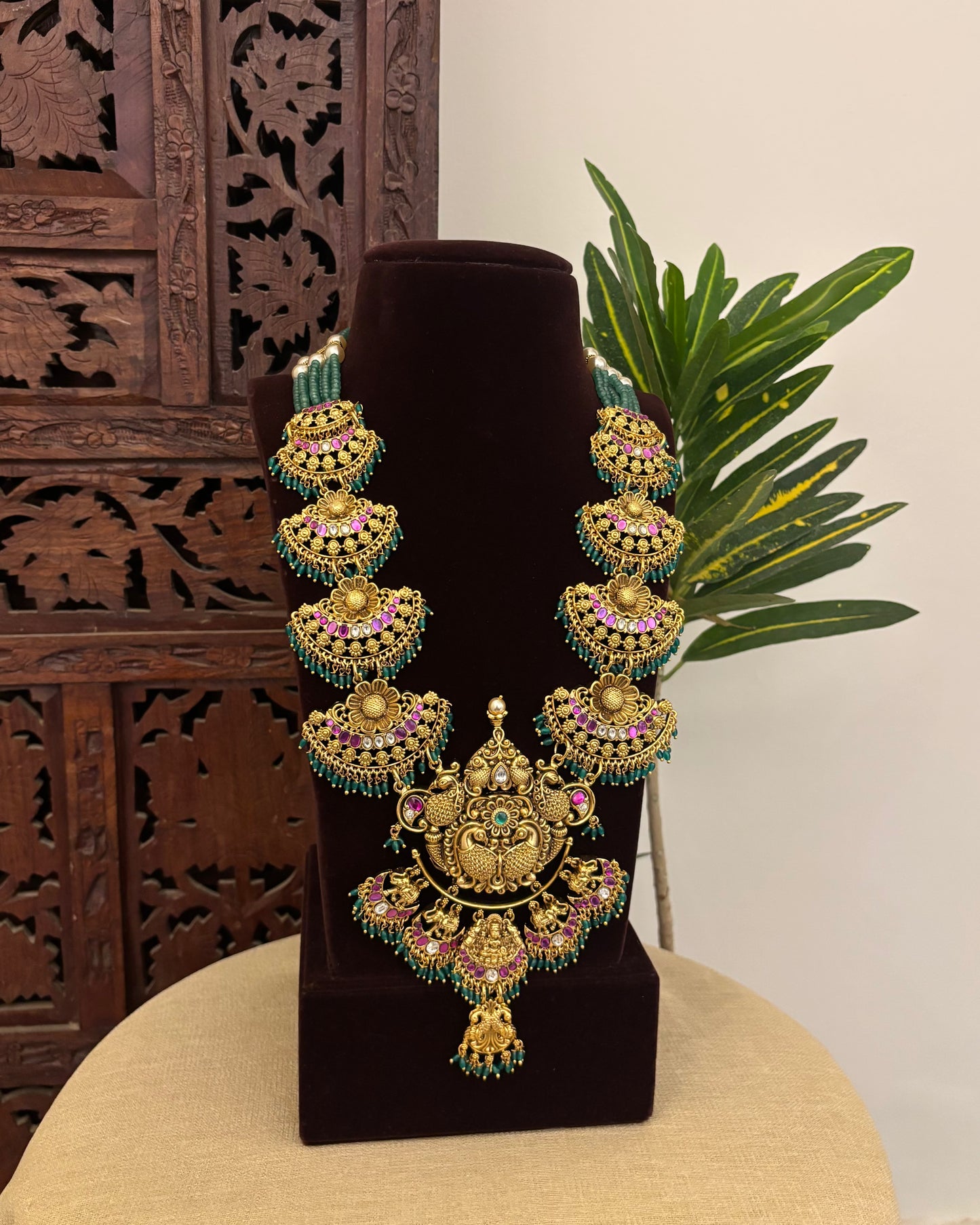 Antique Kundan Peacock Floral Necklace | NC603