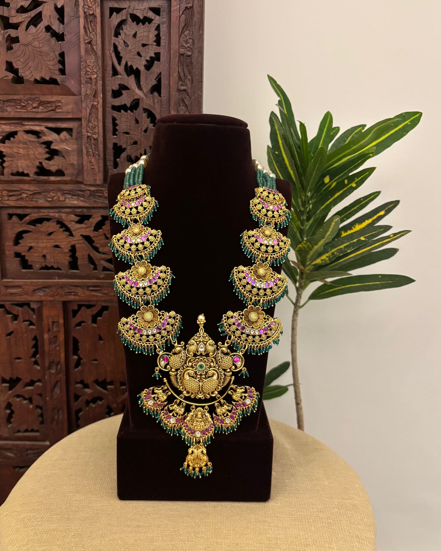 Antique Kundan Peacock Floral Necklace | NC603