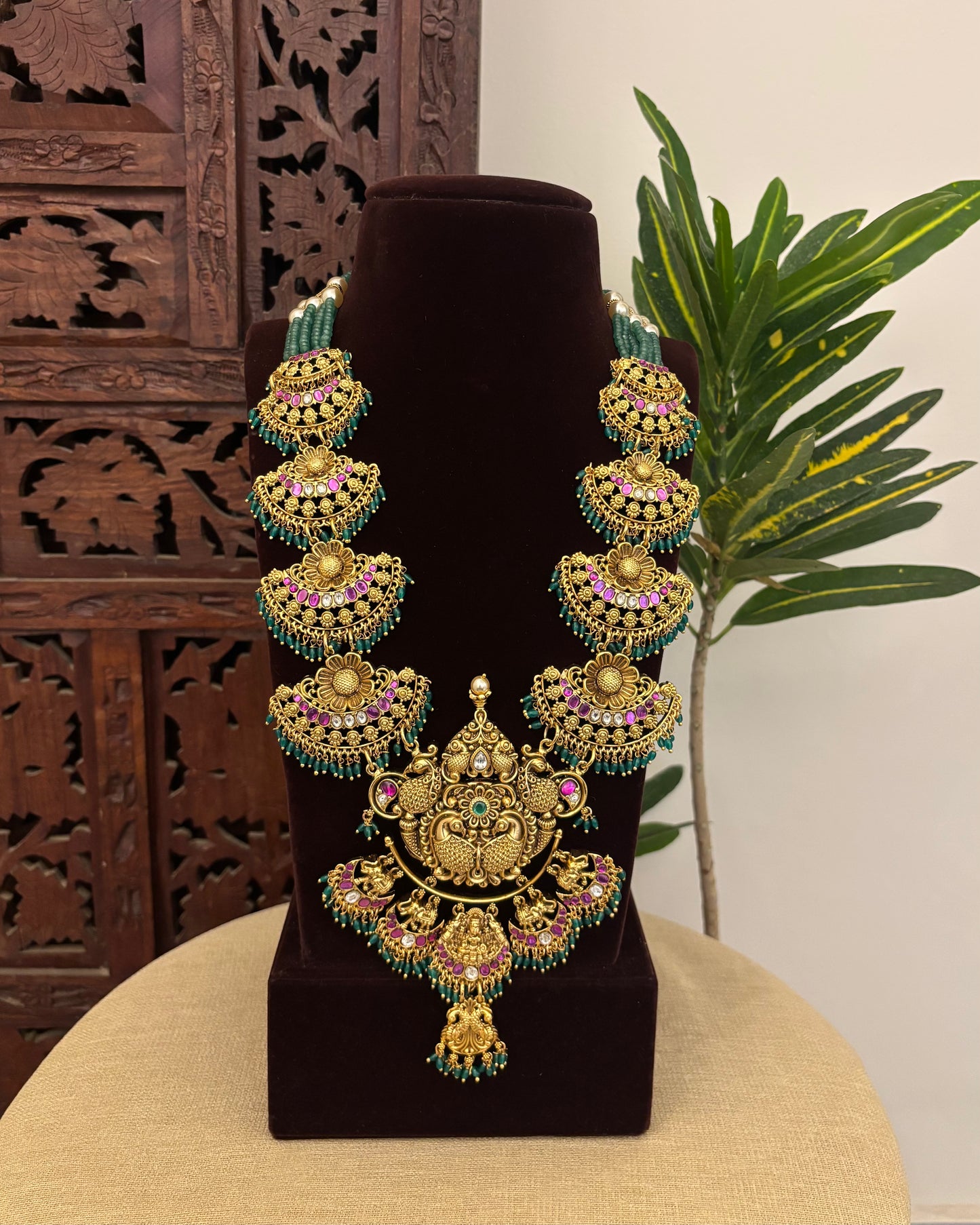 Antique Kundan Peacock Floral Necklace | NC603