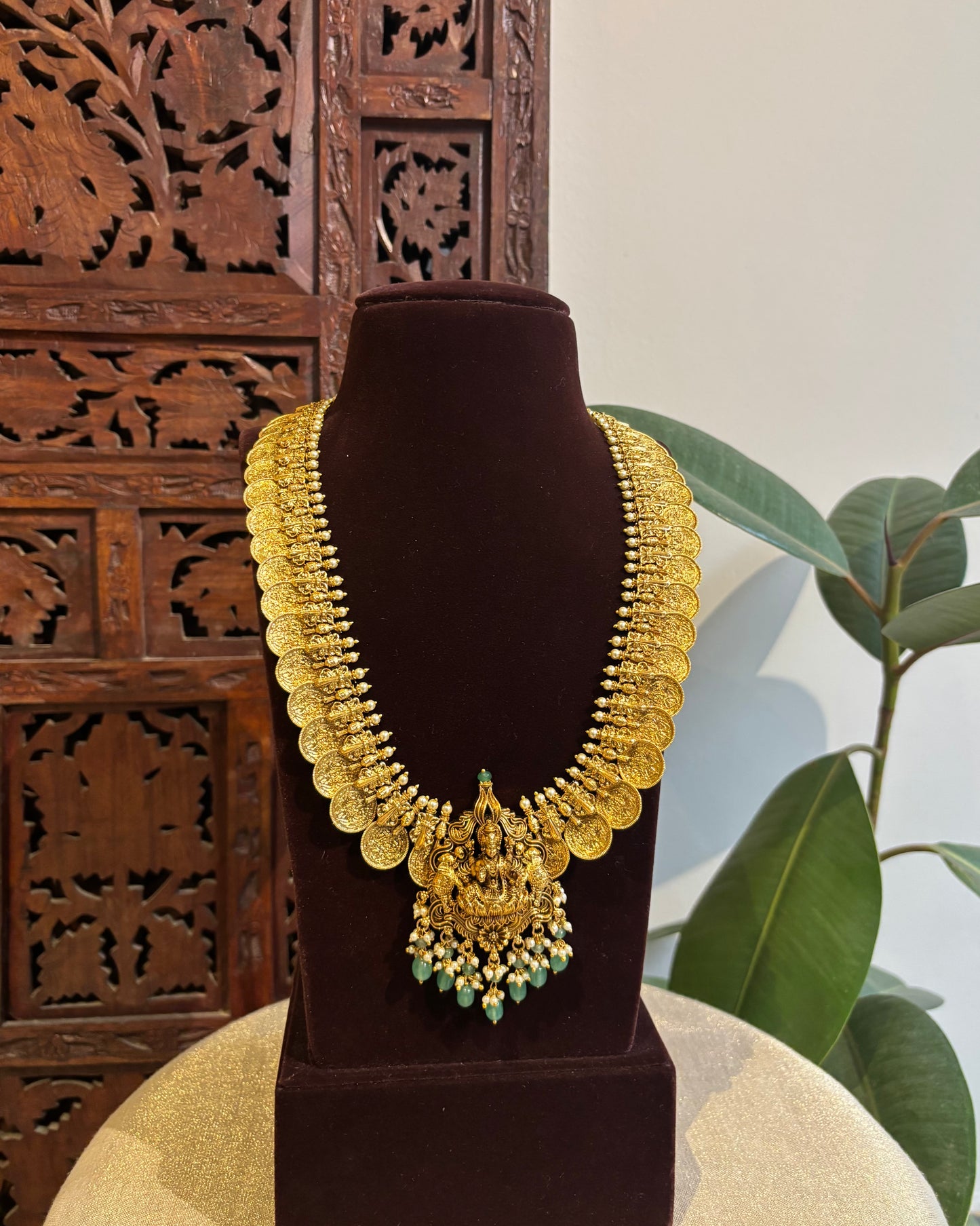 Antique Kaasu Haram with Laksmi Pendant | NC302