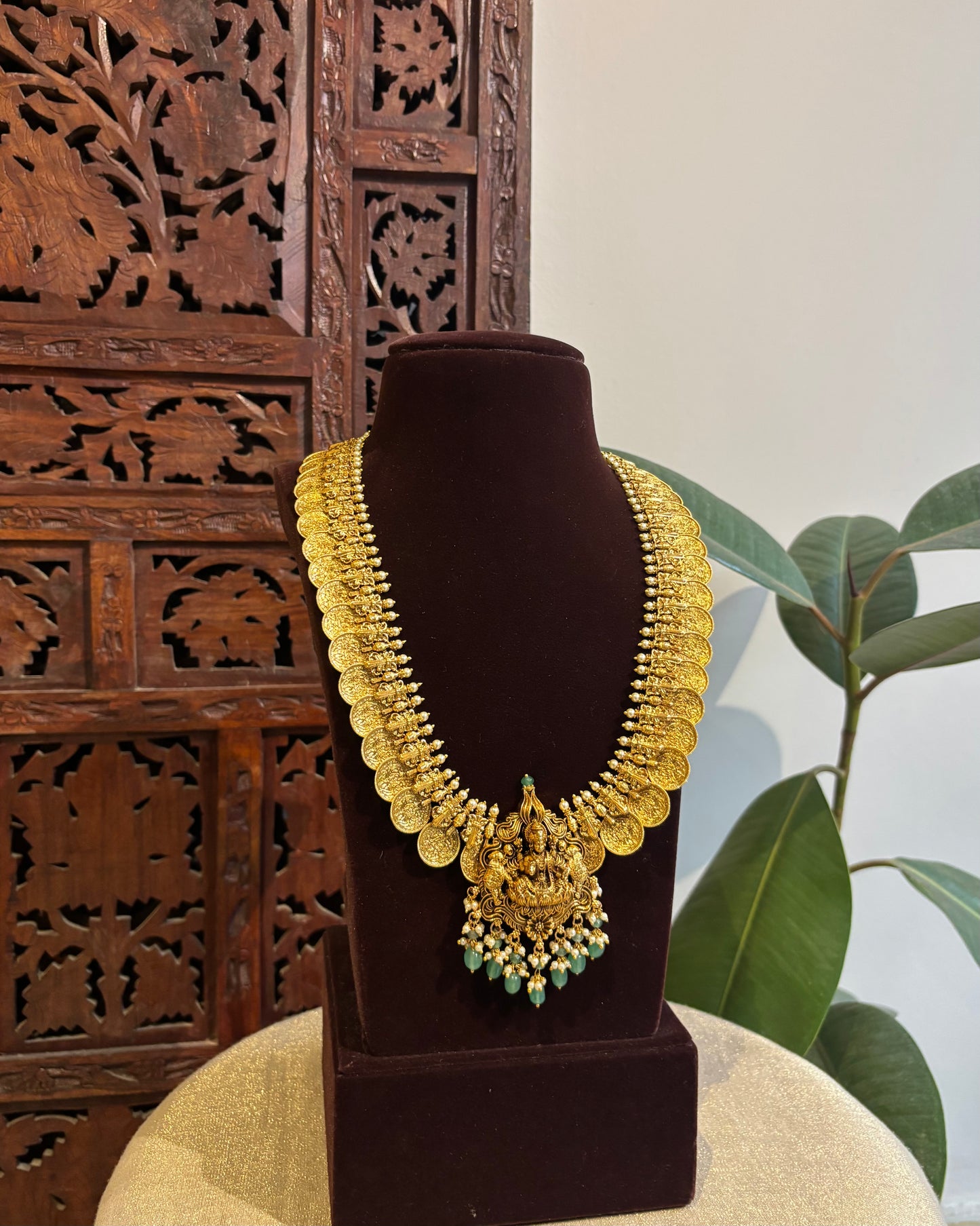 Antique Kaasu Haram with Laksmi Pendant | NC302
