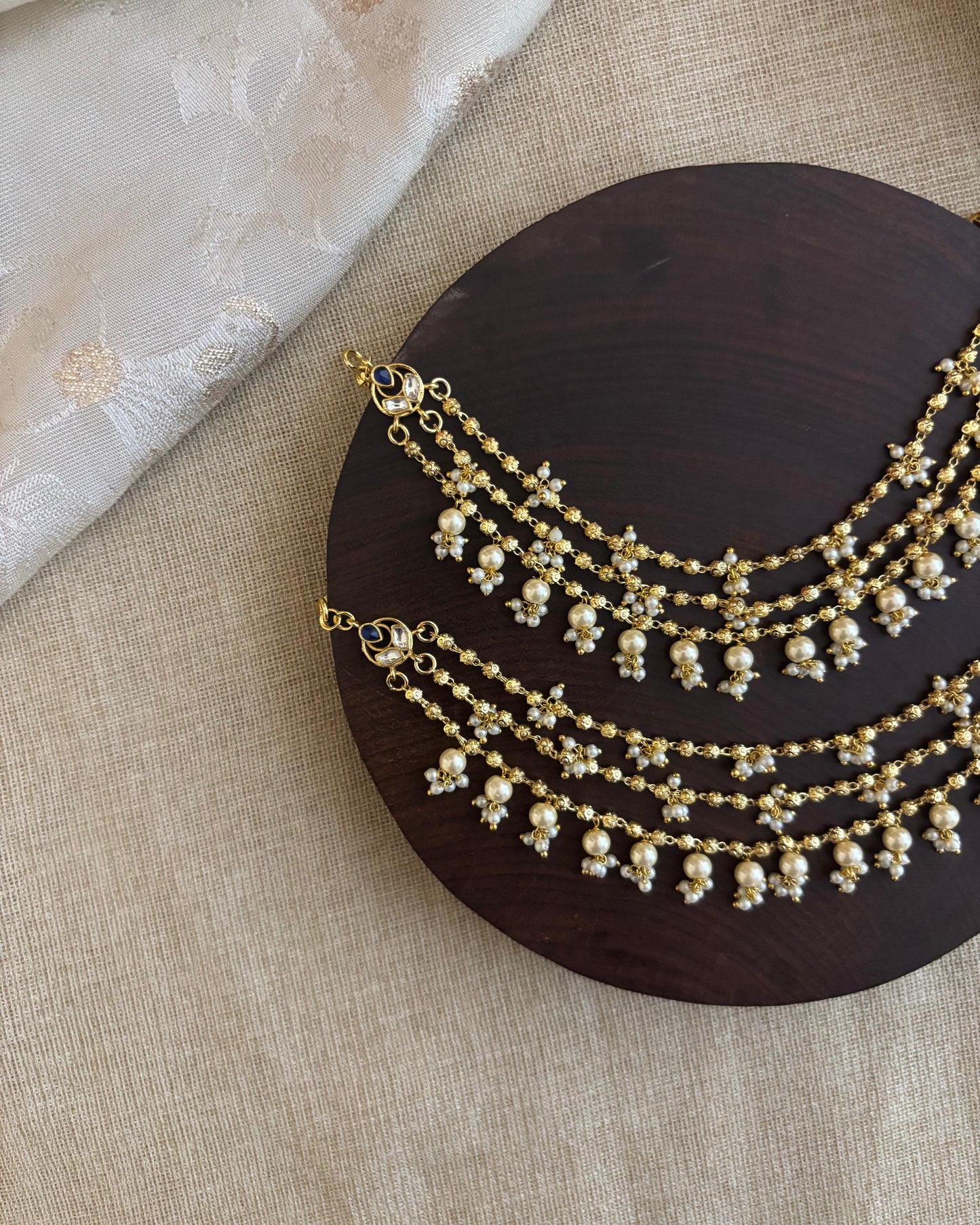 Pearl Three Layer Ear Chain | EC094