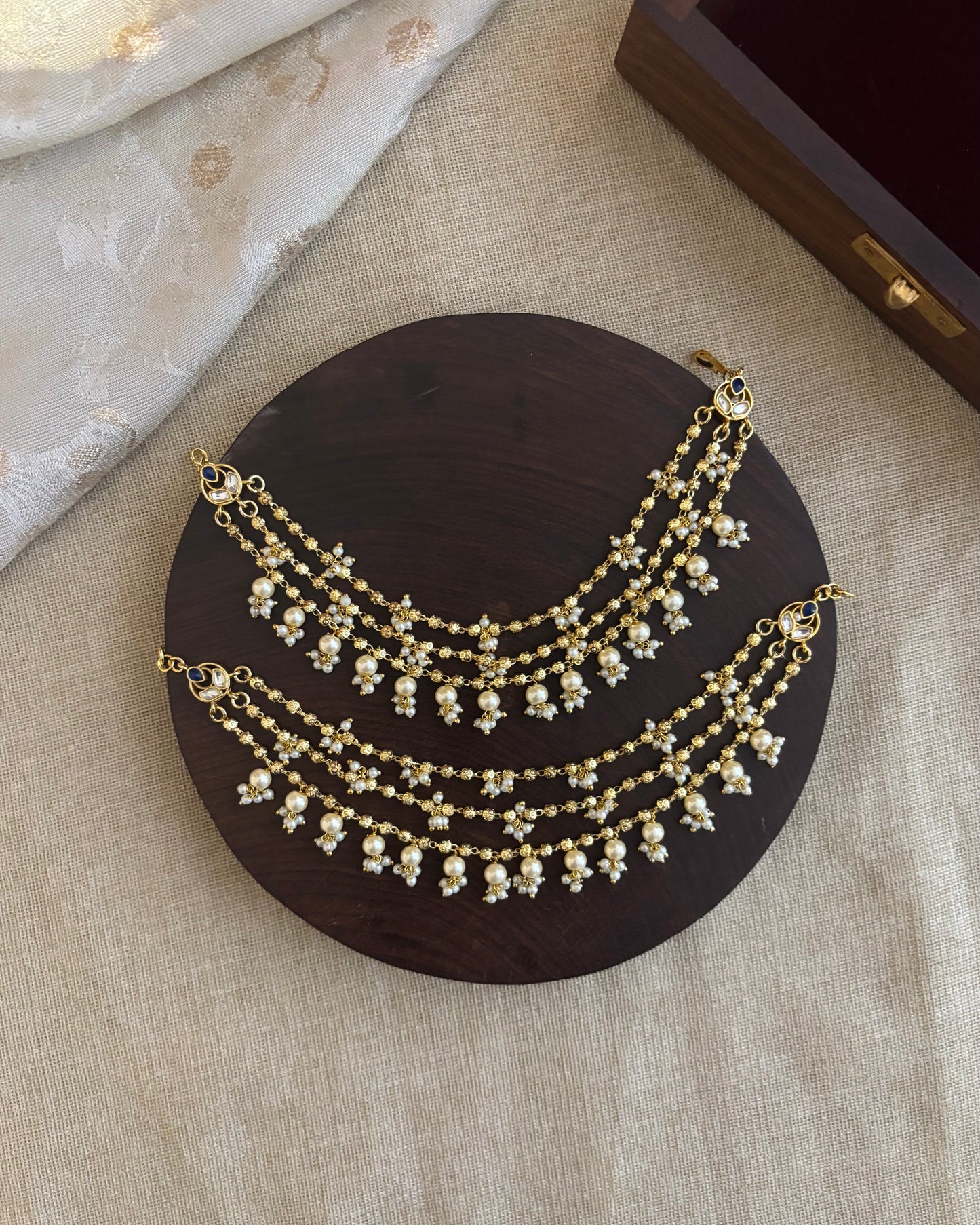 Pearl Three Layer Ear Chain | EC094