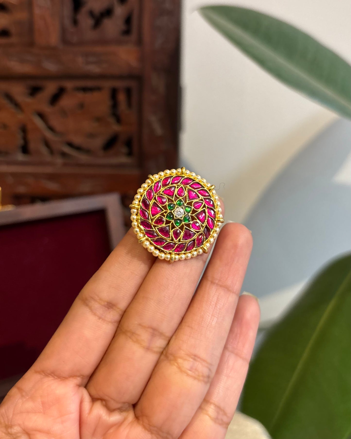 Jadau Kundan Sun & Moon Hair Accessory – Gold Plated Traditional Set | HA243