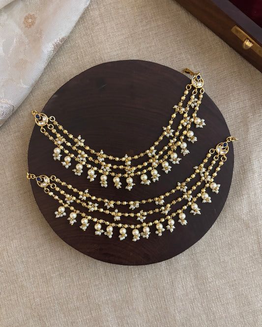 Pearl Three Layer Ear Chain | EC094