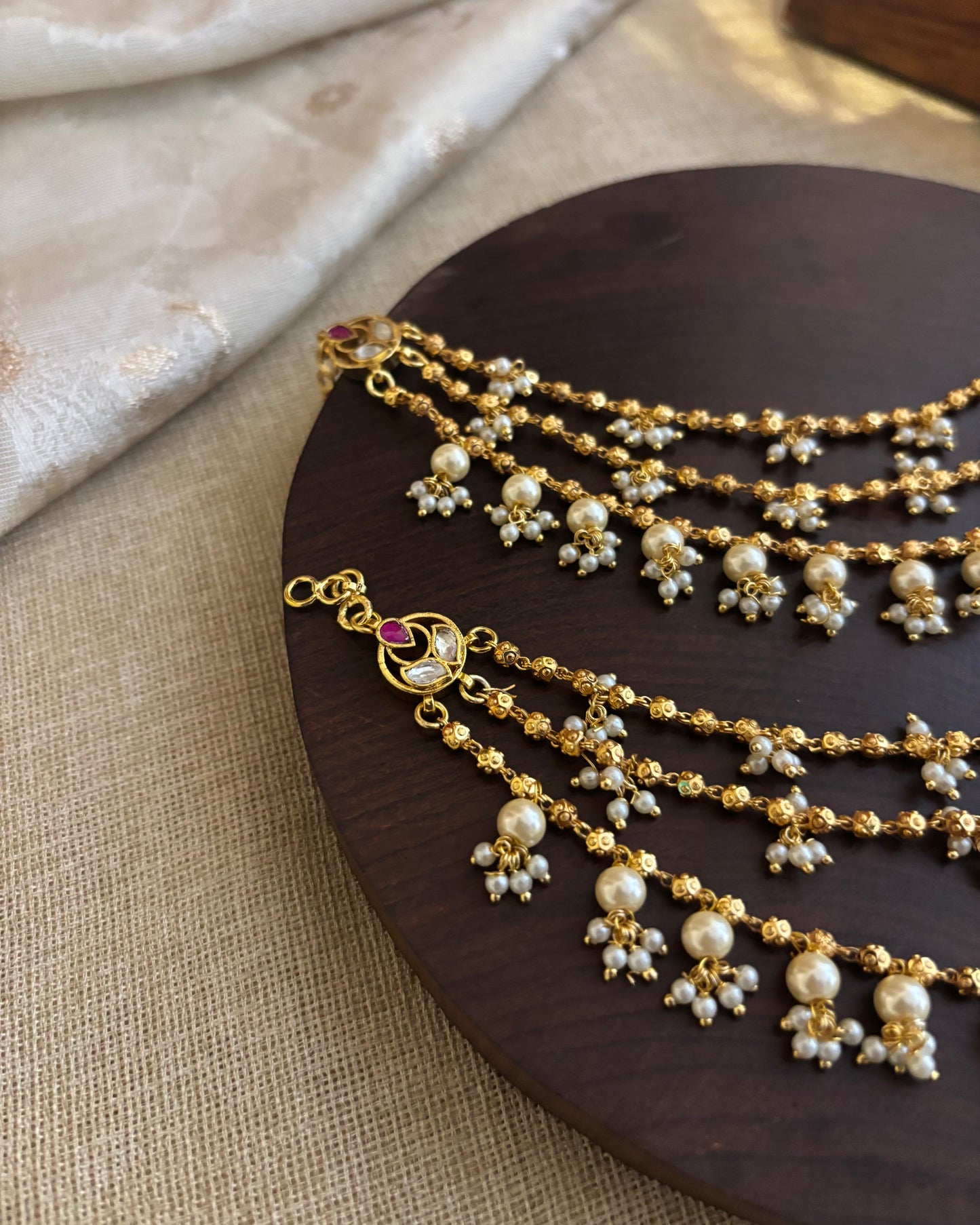 Pearl Three Layer Ear Chain | EC095