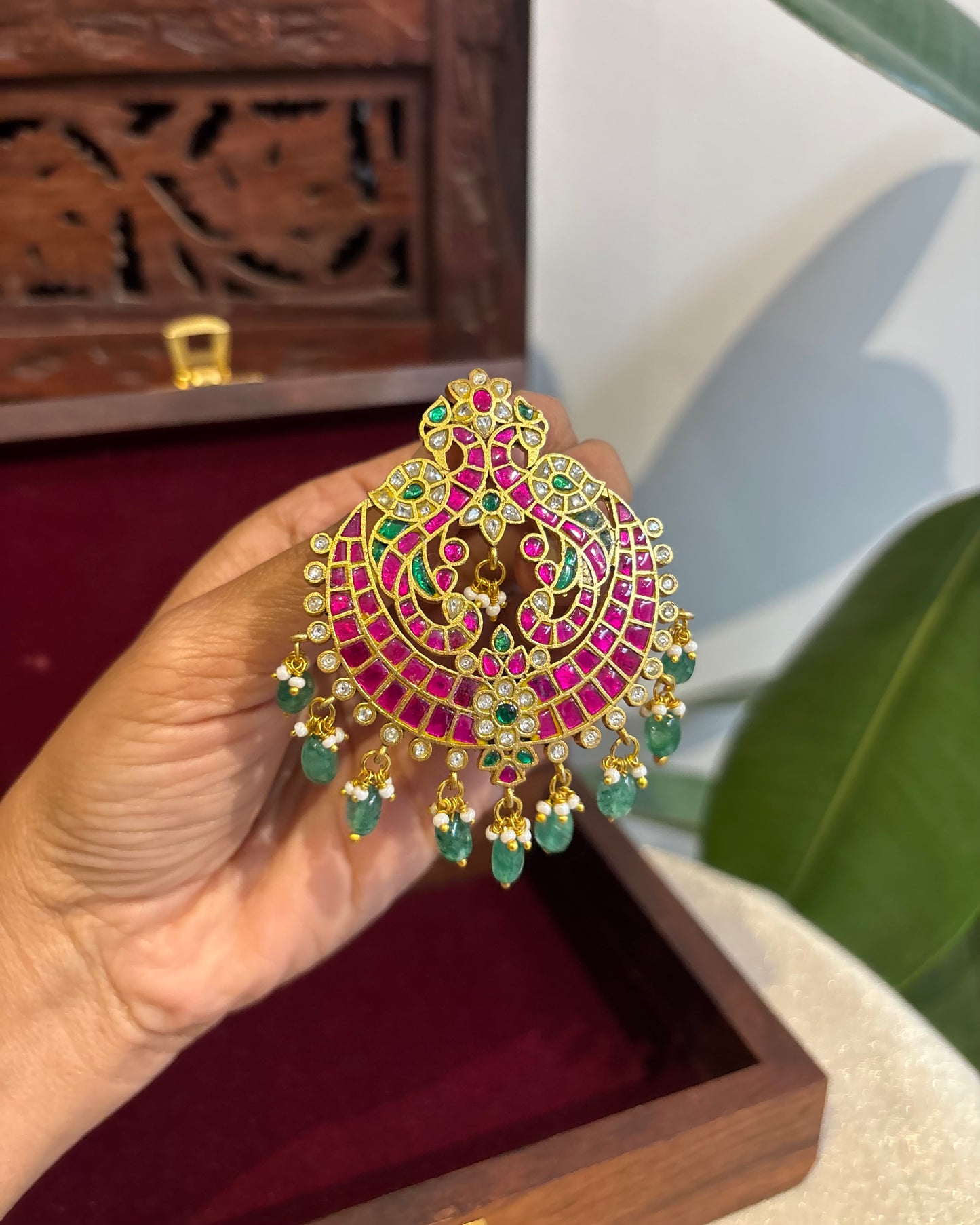 Handcrafted Round Floral Hair Pin – Jadau Kundan | HA234