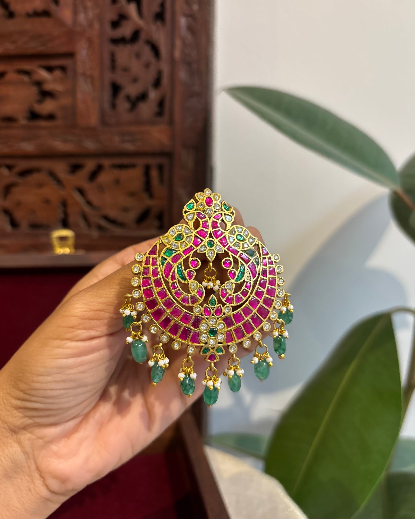 Handcrafted Round Floral Hair Pin – Jadau Kundan | HA234
