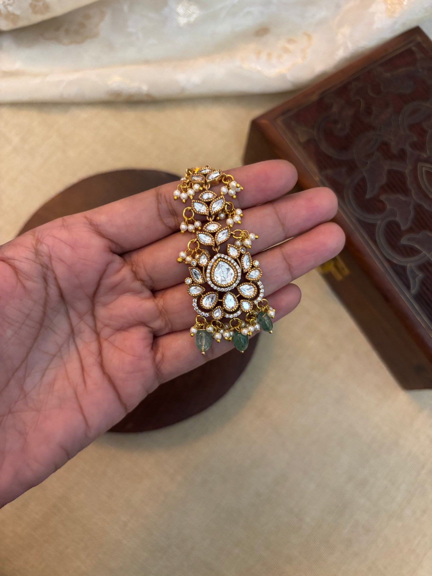 Victorian Mossanite Maang Tikka | MT078