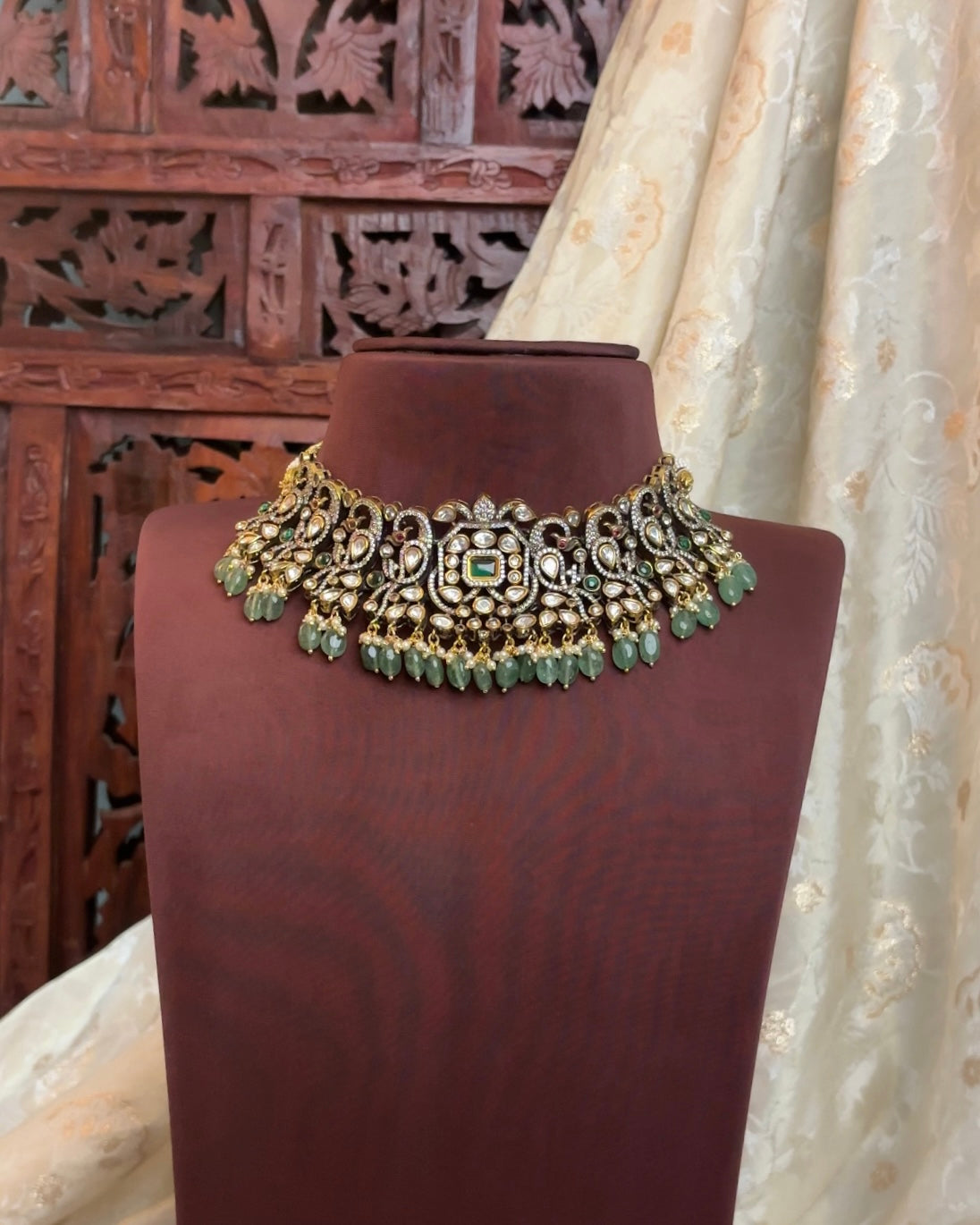 Mayura Victorian Moissanite Necklace Set | NC120