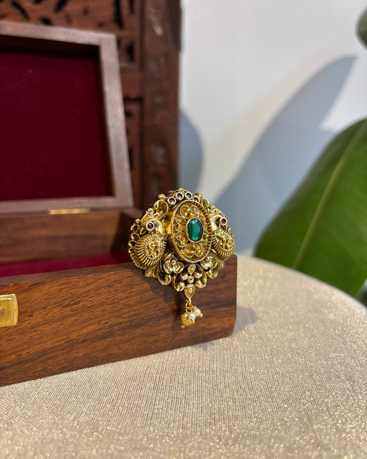 Antique Jadau Mango Peacock Hair Pin | HA241