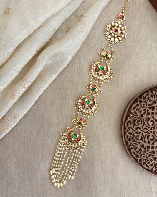 Jadau Kundan Long Bridal Hair Accessory  | HA331