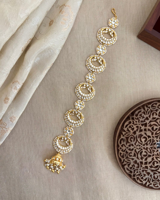 Jadau Kundan Long Bridal Hair Accessory  | HA332