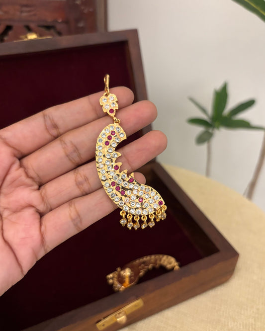 Vintage Impon Ear Cuff Earrings – Classic Jhumkas | Ruby & White  | ER372