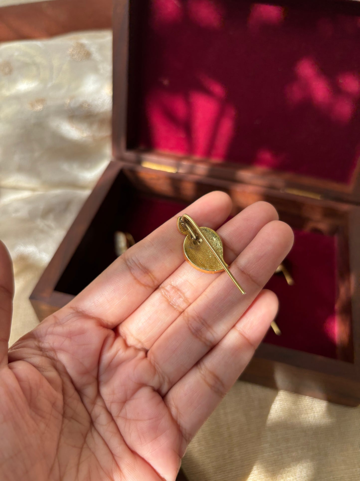 Gold-Plated Jadau Kundan Mango Hair Pin | HA117