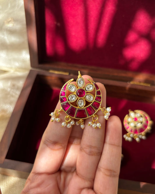 Handcrafted Floral Hair Pins – Jadau Kundan & Pearls | HA120