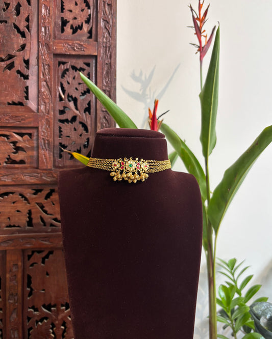 KundanChain Choker with Earrings | Handmade Gold Plated | NC199