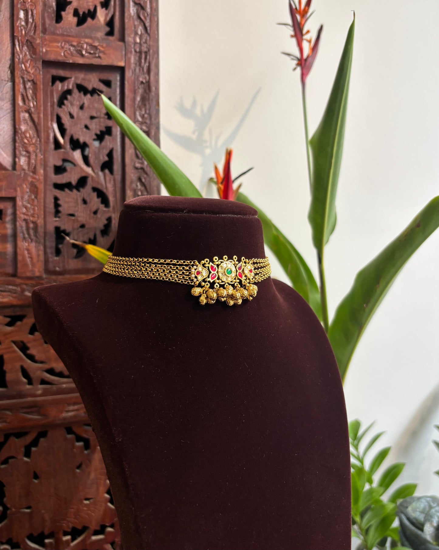 KundanChain Choker with Earrings | Handmade Gold Plated | NC199