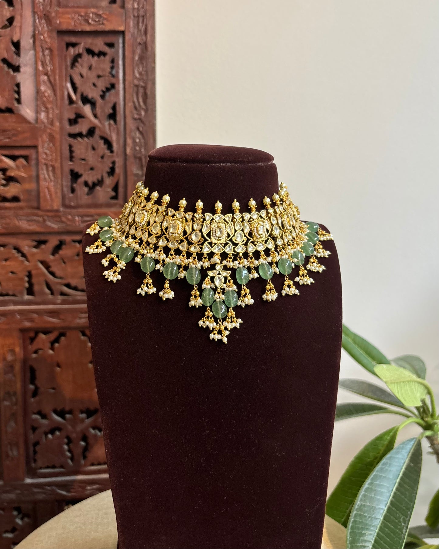 Multicolor Jadau Kundan Floral Necklace | NC423