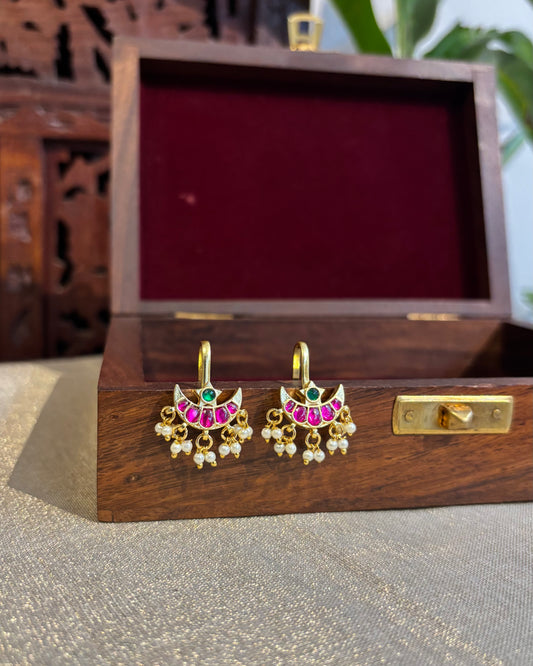 Multicolor Chand Gold-Finish Jadau Bugadi | ER166