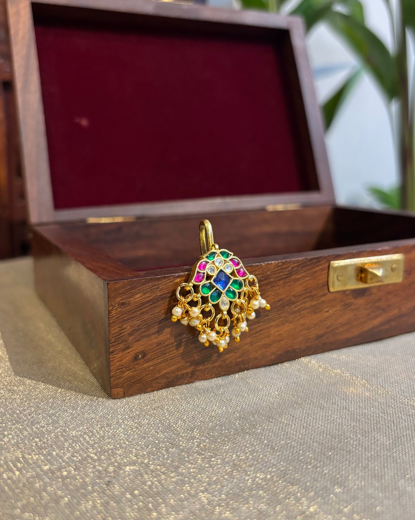 Handcrafted Floral Multicolor Hair Pins – Jadau Kundan & Pearls | HA201