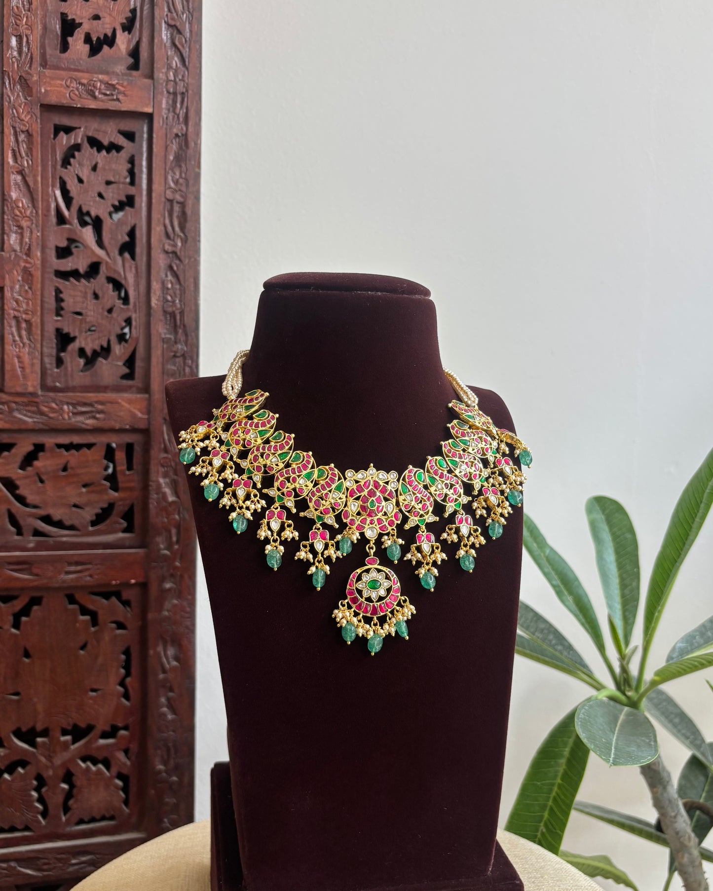 Bridal Jadau Kundan Peacock Necklace | NC430