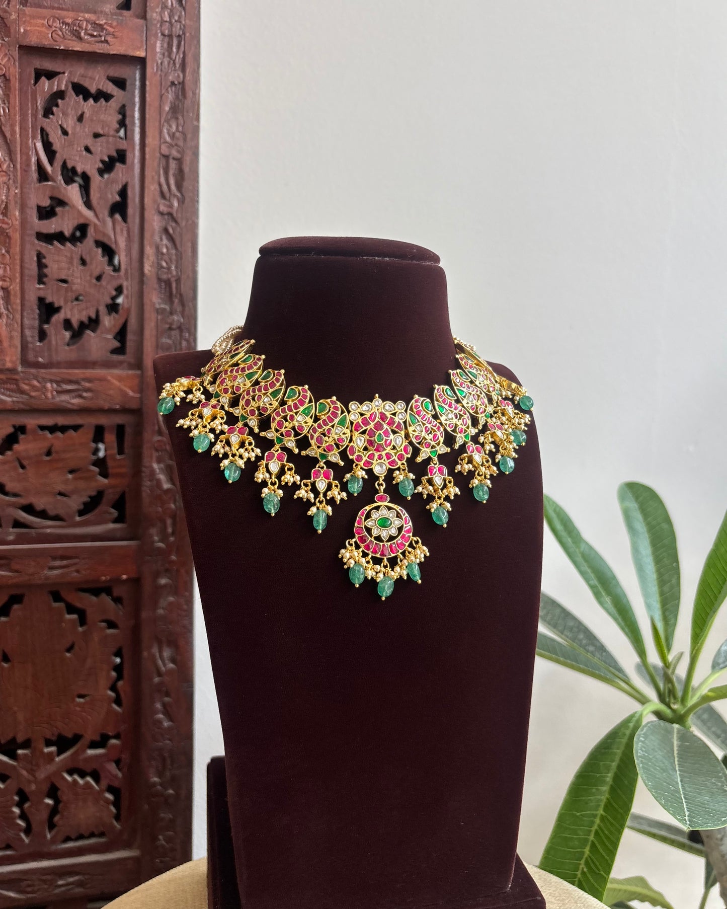 Bridal Jadau Kundan Peacock Necklace | NC430