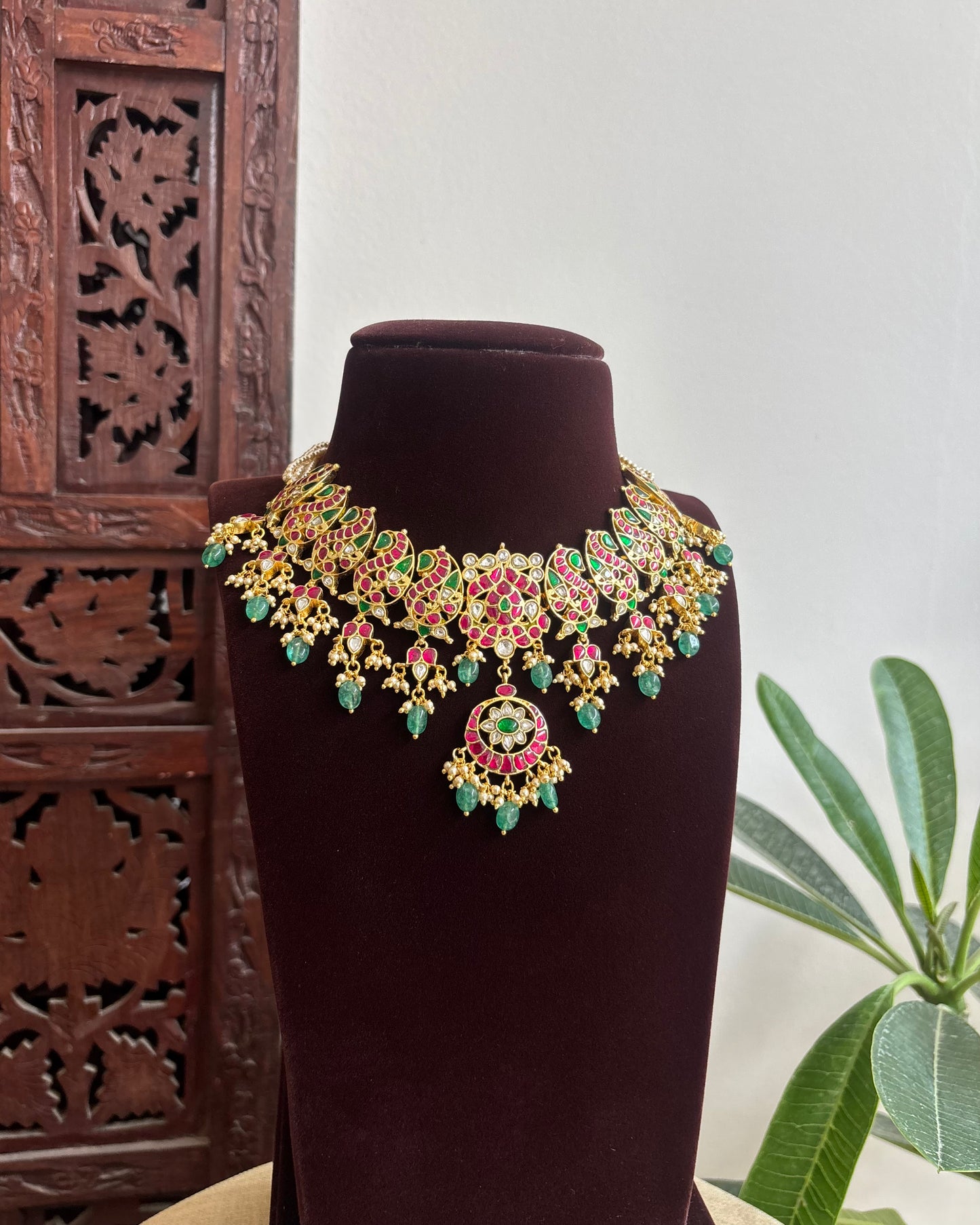 Bridal Jadau Kundan Peacock Necklace | NC430