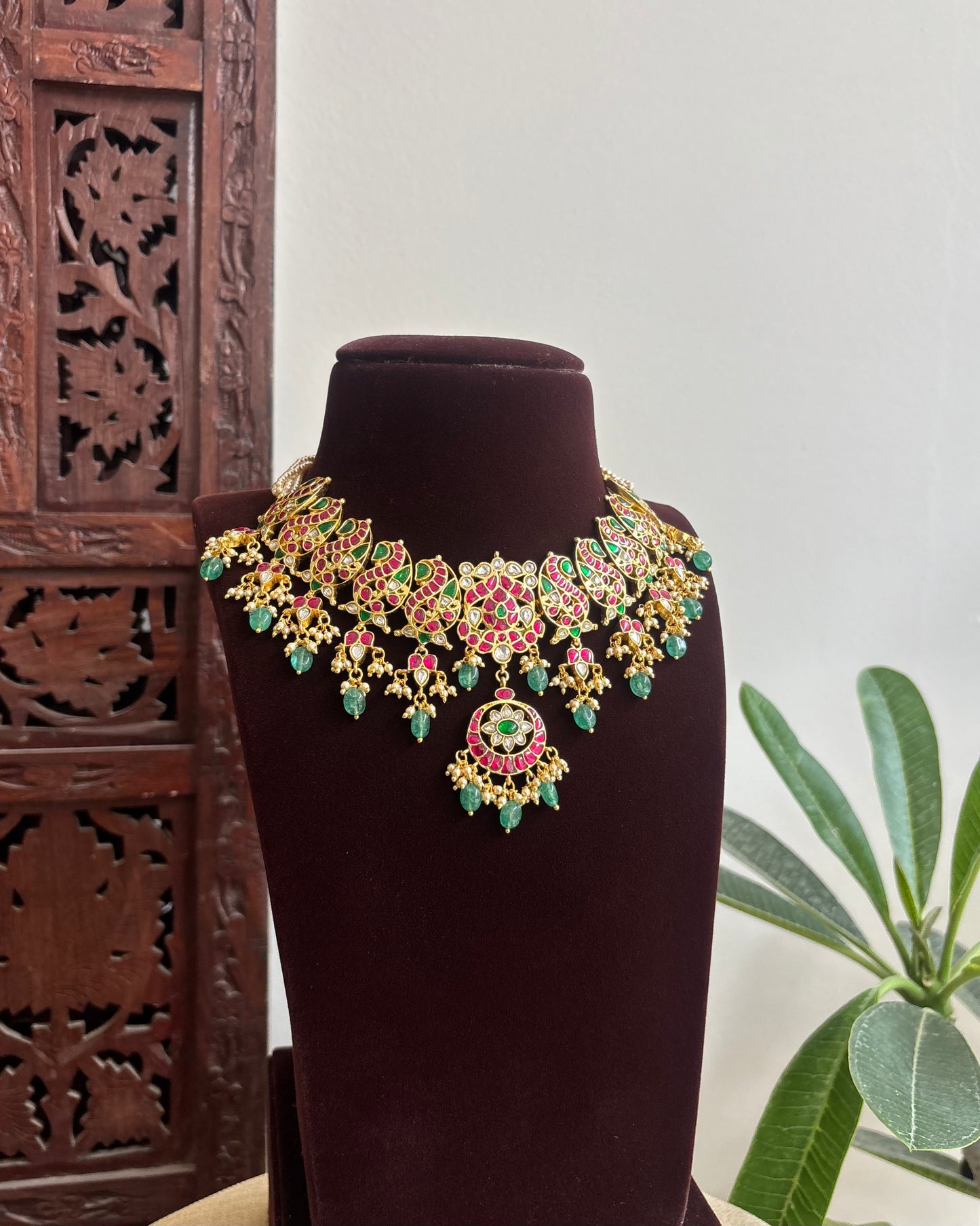 Bridal Jadau Kundan Peacock Necklace | NC430