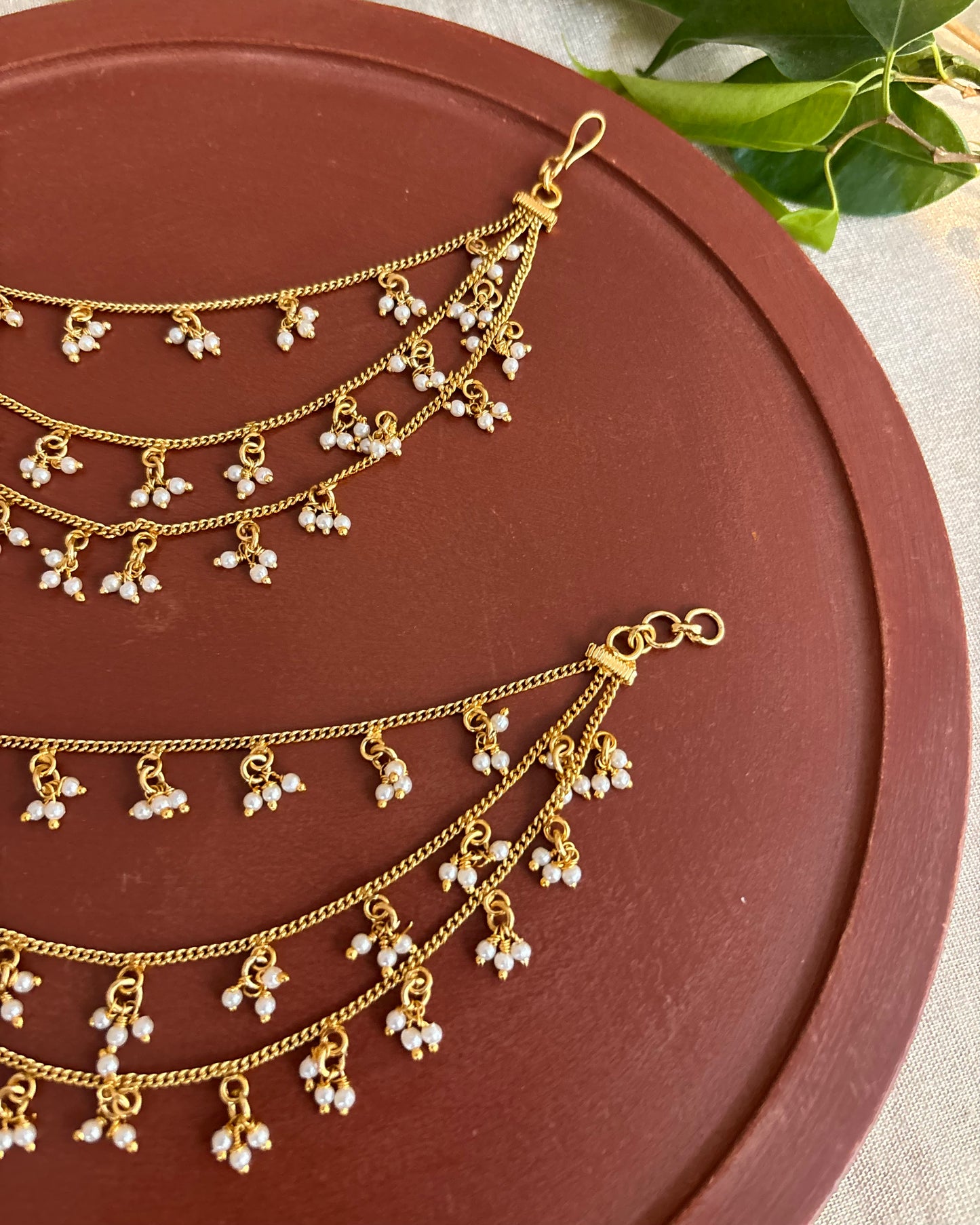 Three-Layer Minimal Antique Ear Chain | EC115