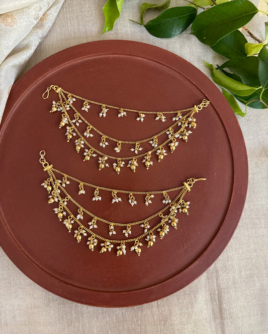 Three-Layer Minimal Antique Ear Chain | EC116