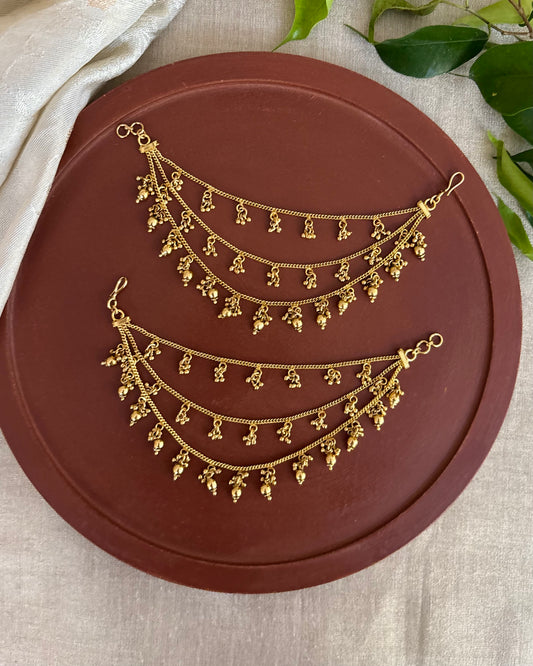 Three-Layer Minimal Antique Ear Chain | EC117