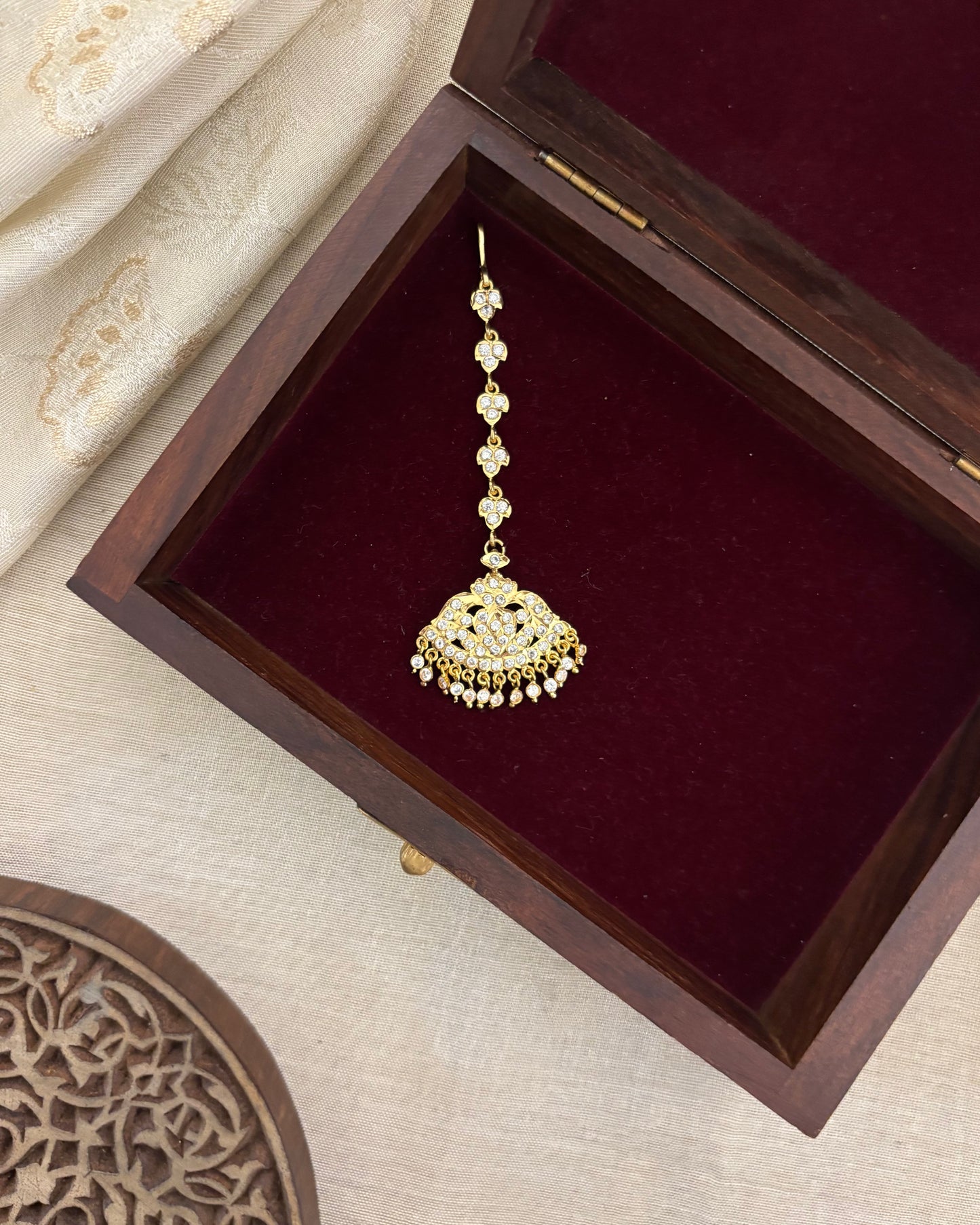 Vintage Impon Floral Maang Tikka | MT305