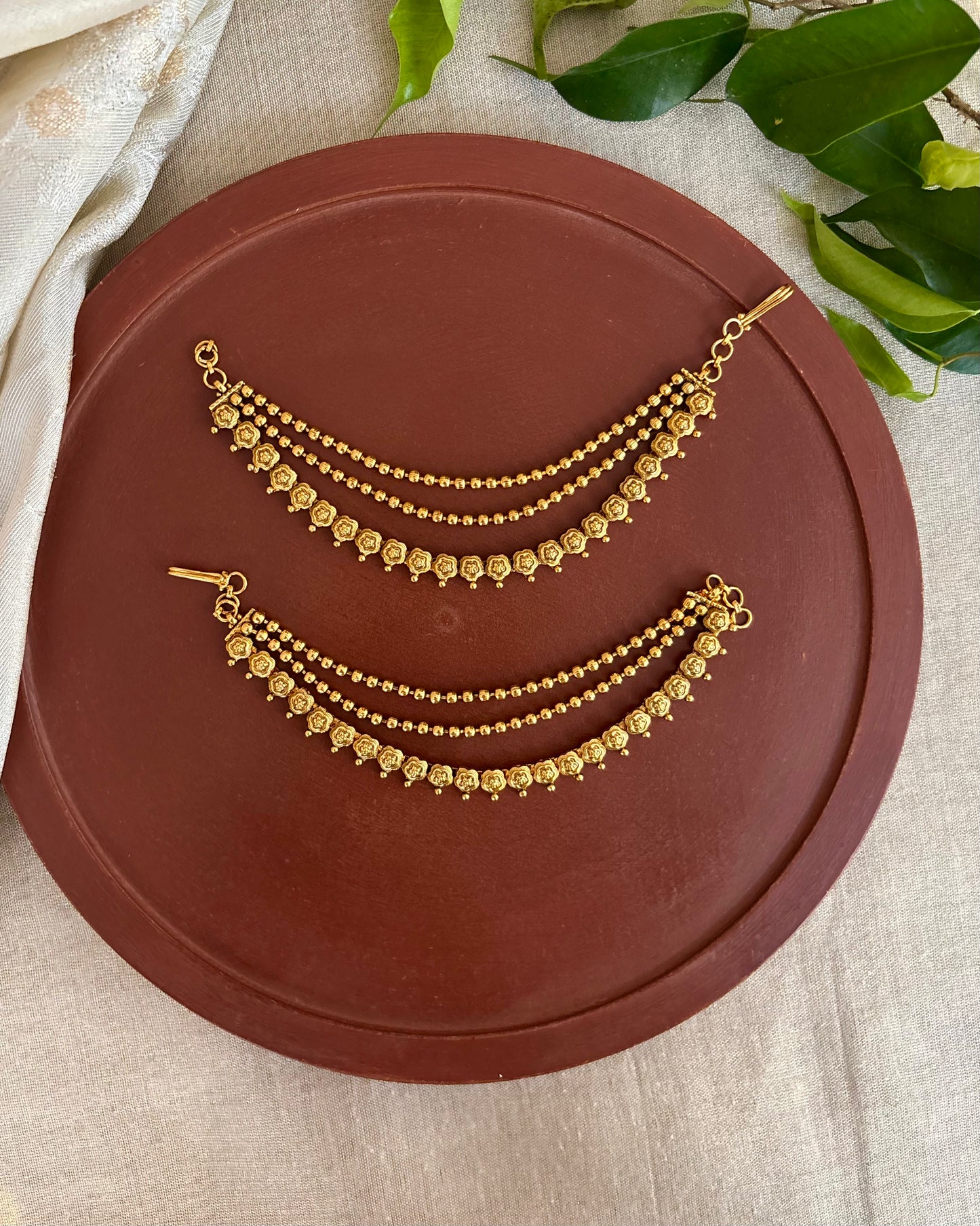 Three-Layer Antique Ear Chain | EC121