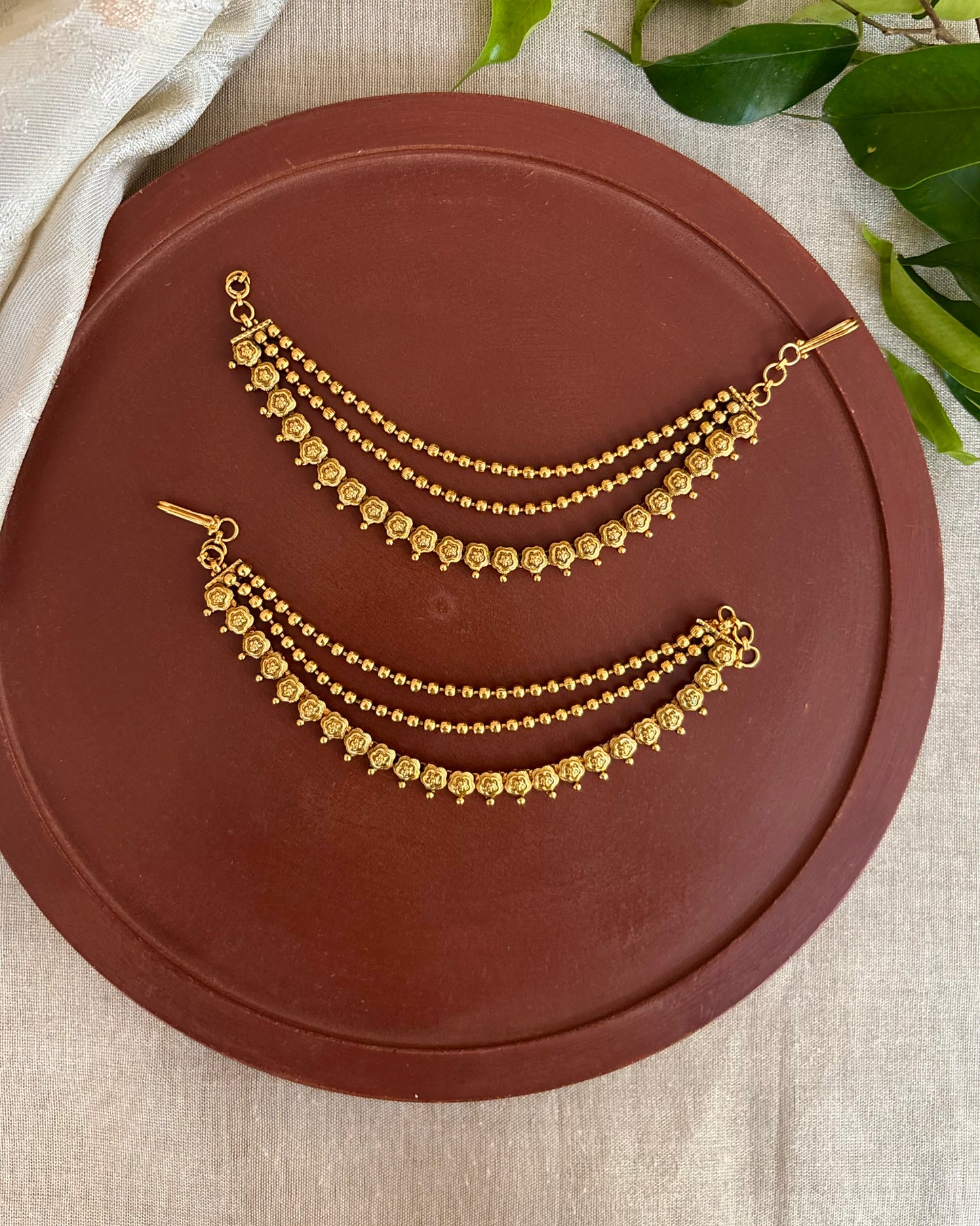 Three-Layer Antique Ear Chain | EC121