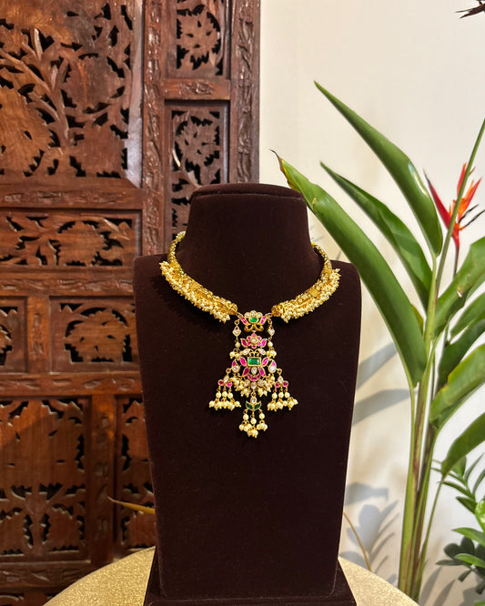 Bloom Floral Kanti Necklace Set – Statement Style with Matching Earrings | NC206